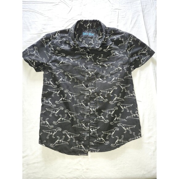 Bold Blue Collar Button Down Kids Shirt Set 6-7 - Picture 6 of 6